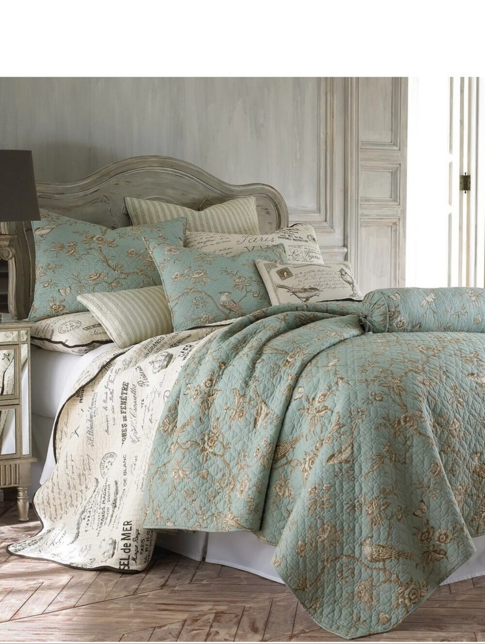 Levtex Home - Lyon Teal Quilt Set - King/Cal King Quilt + Two King Pillow Shams